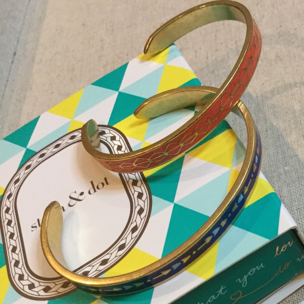 Stella & Dot Manchester Enamel Cuffs. Sold out